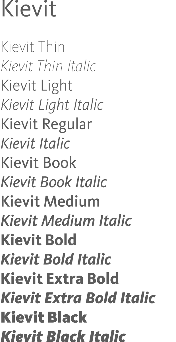 Kievit fonts image