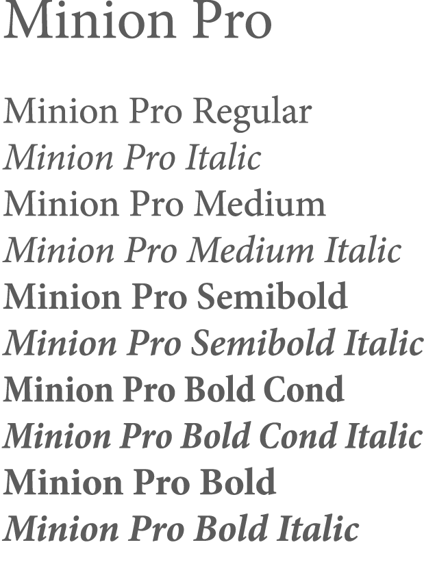 Minion Pro font image